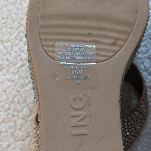 INC allover rhinestone embellished wedge sandal - Picture 7 of 7